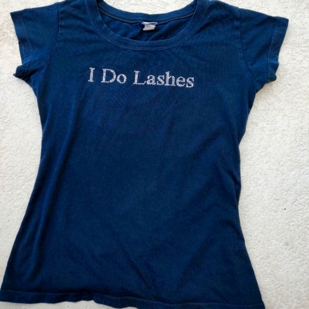 I do lashes rhinestone tee